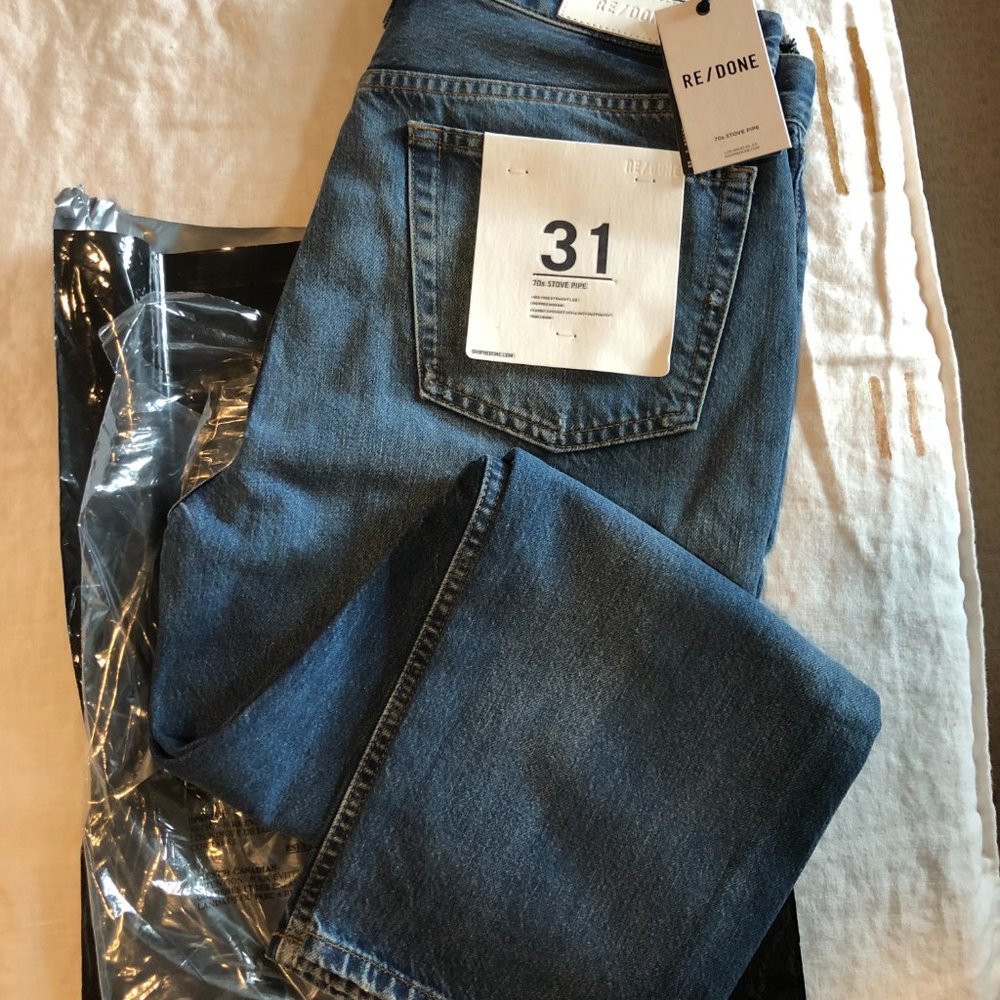 REDONE high rise stove pipe jeans - sz 31